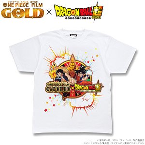 One Piece Film Gold x Dragon Ball Super T-Shirts White M (Anime Toy)