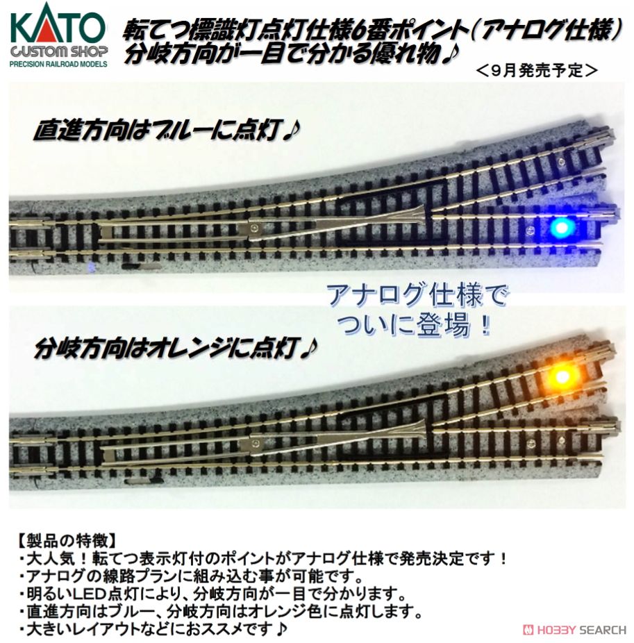 Unitrack Electric Turnout #6 with Railroad Switch Indicator Lamp, Right R718-15degrees (R28 1/4``-15degrees) < EP718-15R > 1pc. (Model Train) Other picture1