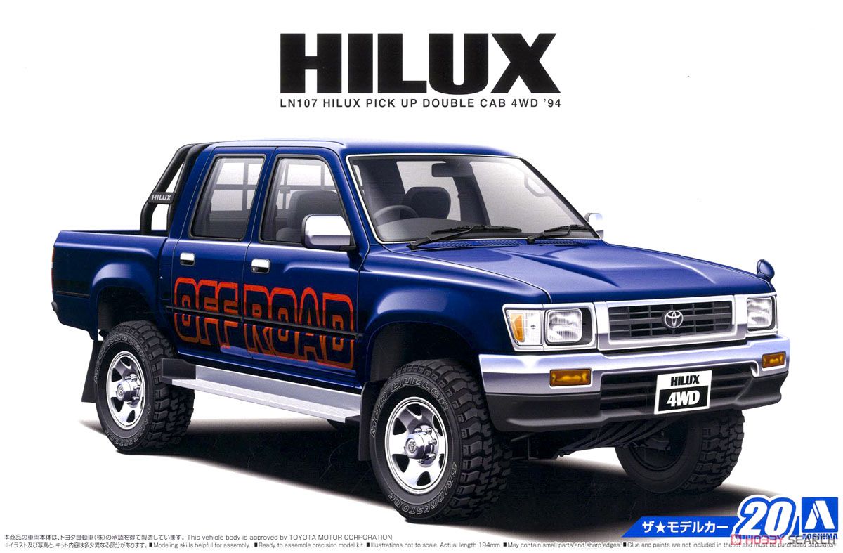 トヨタ LN107 ハイラックスピックアップ ダブルキャブ 4WD `94 (プラモデル) パッケージ1