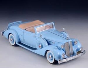 Packard Twelve Model 1407 Bohman & Schwartz Convertible Coupe 1936 Light Blue (Diecast Car)