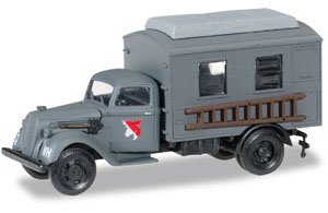 (HO) Ford 997 T box Truck Main Telecomuunication XXI. Armeekorps Wehrmacht (Model Train)