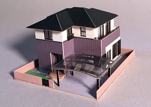(N) 郊外型住宅 (A) ペーパーキット (塗装・印刷済みキット) (鉄道模型)