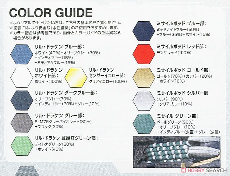 Sv-262Hs ドラケンIII (キース・エアロ・ウィンダミア機)対応 リル・ドラケン + ミサイルポッド (プラモデル) 塗装1