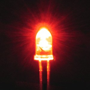 コード付高輝度LED（赤色・3mm) (科学・工作)