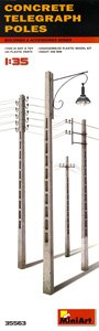 Concrete Telegraph Poles (4 Pieces) (Plastic model)