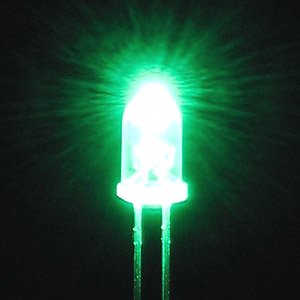 コード付超高輝度LED（緑色・5mm） (科学・工作)