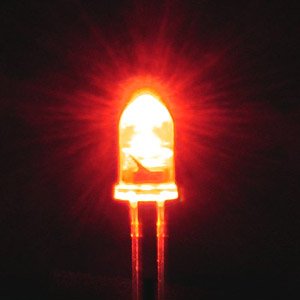 コード付高輝度LED（赤色・5mm) (科学・工作)