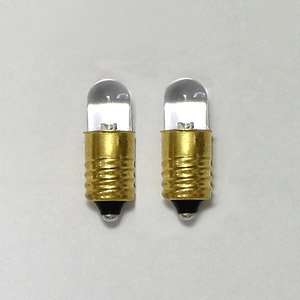 超高輝度電球型LED（白色・8mm・1.5V用) 2コ入 (科学・工作)