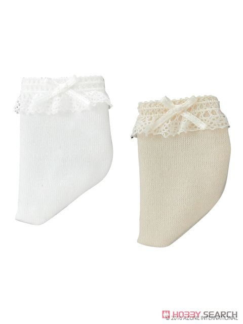 Kinoko Planet [Lace & Ribbon Socks Set] (White/Beige) (Fashion Doll) Item picture1