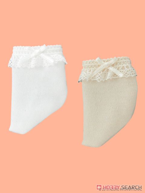 Kinoko Planet [Lace & Ribbon Socks Set] (White/Beige) (Fashion Doll) Item picture2