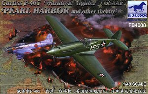 米・カーチス・P-40Cウォホーク戦闘機・米陸軍真珠湾 (プラモデル)