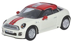 (OO) Mini Cooper (Pepper White/Chili Red) (Model Train)