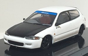 Honda Civic EG6 Gr.A Racing White/Black Bonnet (Diecast Car)