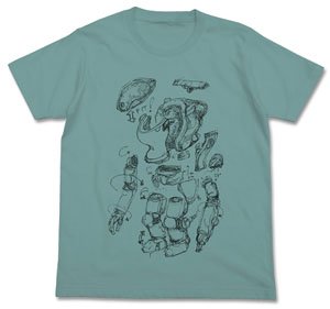 マシーネンクリーガー スネークアイ製品化計画図Tシャツ SAGE BLUE M (キャラクターグッズ)
