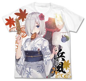 Kantai Collection Yukata Hamakaze Full Graphic T-shirt White S (Anime Toy)