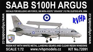 サーブS100H アーガス「ギリシア空軍」 (デカール1種) (プラモデル)