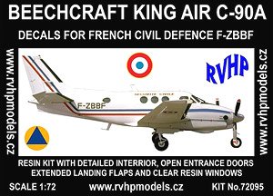 Beech Craft King Air C-90A  [French Civil Defence]  (1 Type Decal) (Plastic model)