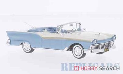 Ford Fairlane Convertible 1957 Light Blue/White (Diecast Car) Item picture1