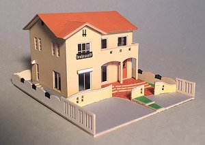 (N) 郊外型住宅 (B) ペーパーキット (塗装・印刷済みキット) (鉄道模型)