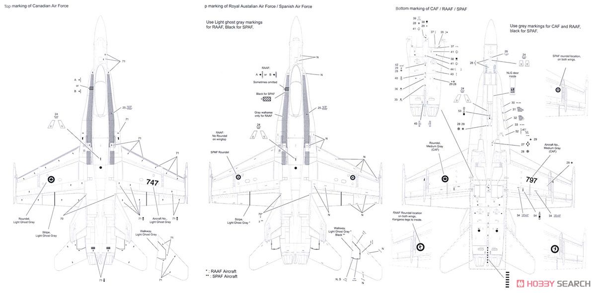 F/A-18A＋/B/CF-188 ホーネット オーストラリア空軍/スペイン空軍/カナダ空軍 (プラモデル) 塗装3