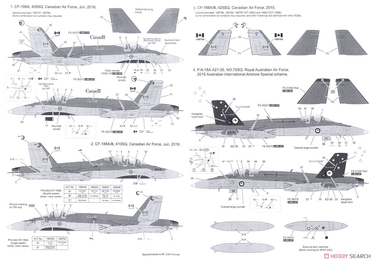 F/A-18A＋/B/CF-188 ホーネット オーストラリア空軍/スペイン空軍/カナダ空軍 (プラモデル) 塗装4