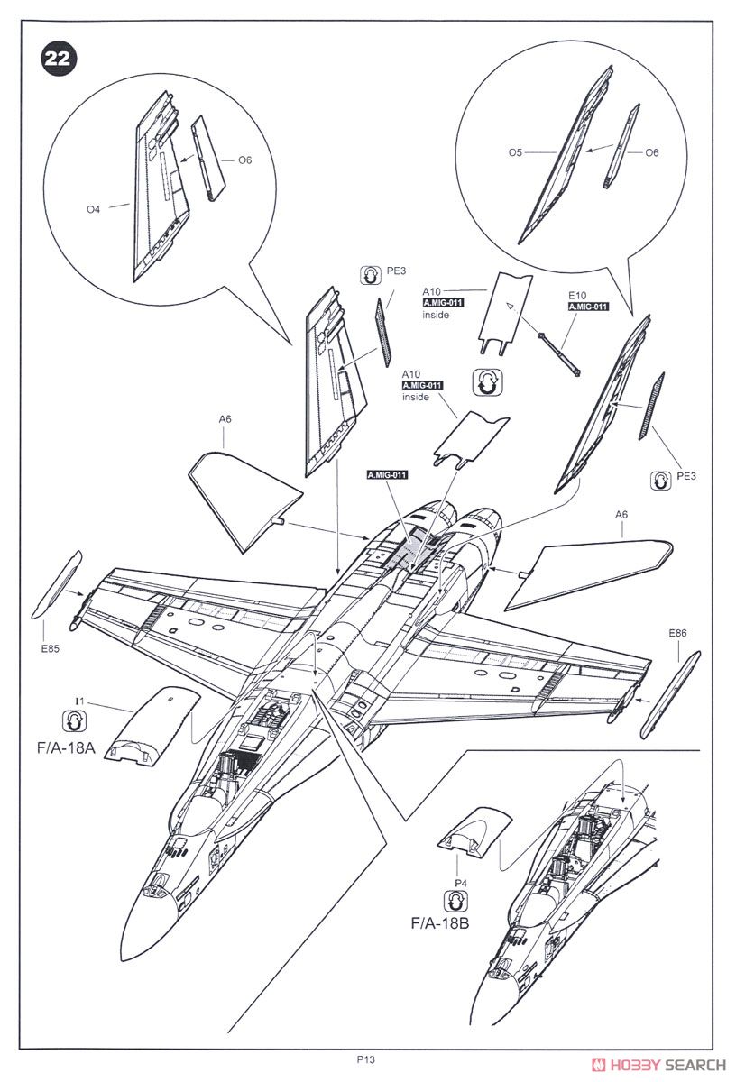 F/A-18A＋/B/CF-188 ホーネット オーストラリア空軍/スペイン空軍/カナダ空軍 (プラモデル) 設計図10