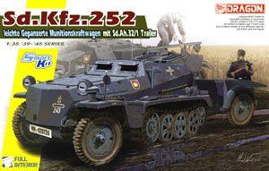 WWII German Sd.Kfz.252 Light Armor Ammo Carrier w/ Sd.Ah.32/1 Trailer (Plastic model)