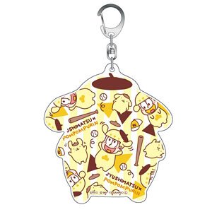 Osomatsu-san x Sanrio Characters Acrylic Key Ring Jyushimatsu x Pom Pom Purin (Anime Toy)
