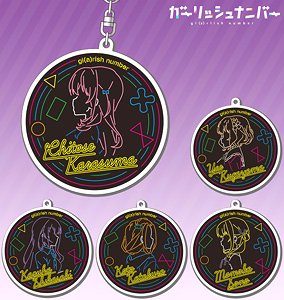 Girlish Number Ani-Neon Acrylic Key Ring (Set of 5) (Anime Toy)