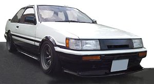 Toyota Corolla Levin (AE86) 2Door GT Apex White/Black *Watanabe-Wheel (Diecast Car)