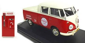 VW Type 2 (T1) Pickup Red & Beige 1963 w/Vending Machine Accessory (Diecast Car)