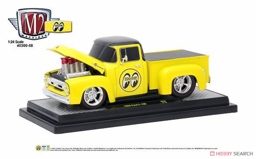 1956 Ford F-100 - `Mooneyes` Bright Yellow W/Gloss Black Top (Diecast Car) Item picture1