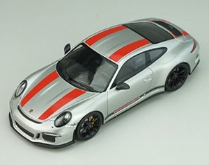 Porsche 911R 2016 GT Silver with Red Stripes Black Side Decal (ミニカー)