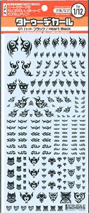 Tattoo Decal 01 [Heart] Black (1 Sheet) (Material)