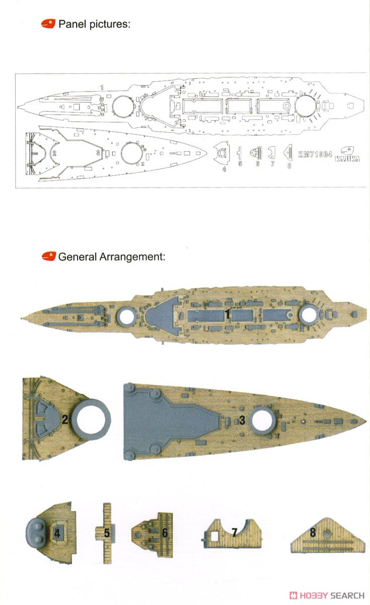 日本海軍 超弩級巡洋戦艦 金剛 1914年 デッキシート (プラモデル) 設計図1