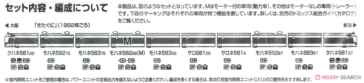 【限定品】 JR 583系特急電車 (きたぐに・国鉄色) (10両セット) (鉄道模型) 解説1