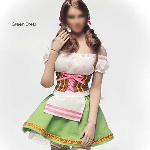 Oktober Girl Dirndl Dress 1/6 Set Green (Fashion Doll)