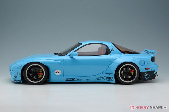 Rocket Bunny RX-7(FD3S) / ベイビーブルー / 6 Spork Wheel (ブラック / ポリッシュリム) (ミニカー) 商品画像2