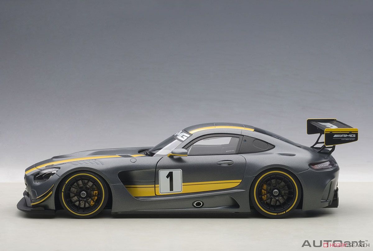 Mercedes-AMG GT3 Presentation Car (Gray/Yellow Stripe) (Diecast Car) Item picture5