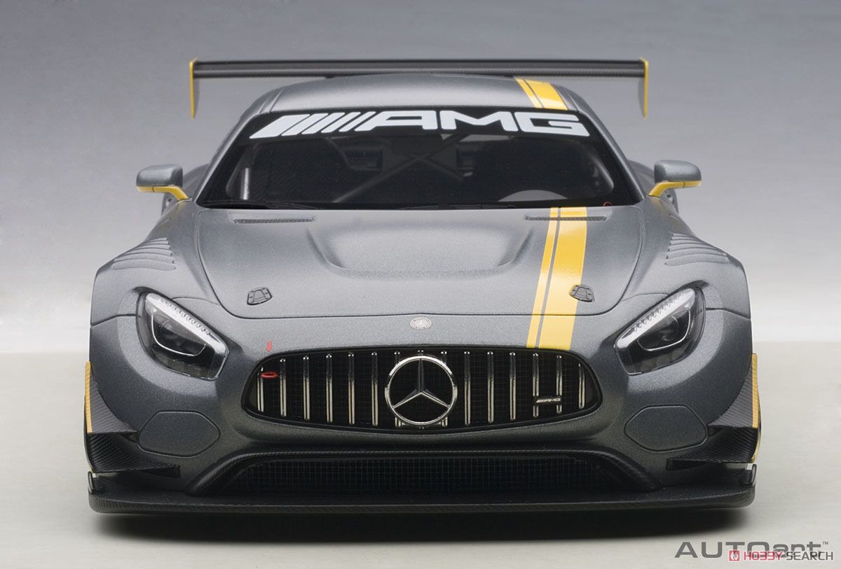Mercedes-AMG GT3 Presentation Car (Gray/Yellow Stripe) (Diecast Car) Item picture7
