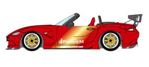 PANDEM ROADSTER (ND) キャンディレッド/RS Watanabe 8 Spork 17inch (ゴールド/ポリッシュリム) (ミニカー)