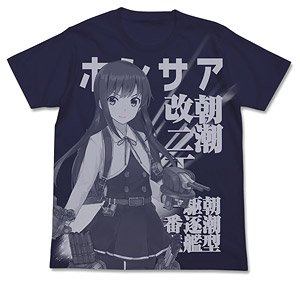 Kantai Collection Asashio Kai-II Tei All Print T-Shirts Navy M (Anime Toy)