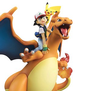 G.E.M. Series Pokemon Ash Ketchum , Pikachu, and Charizard (PVC Figure)