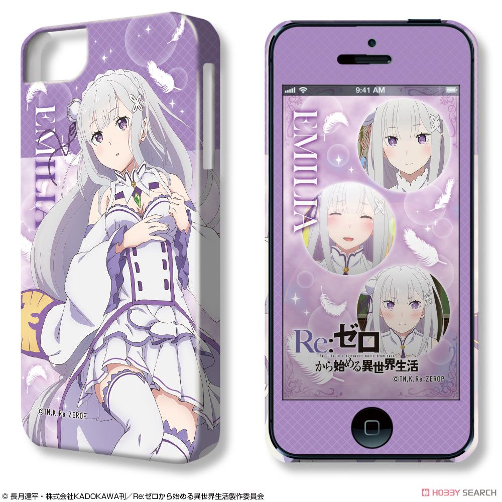 Dezajacket [Re: Life in a Different World from Zero] iPhone Case & Protection Sheet for 5/5s/SE Design 01 (Emilia) (Anime Toy) Item picture1