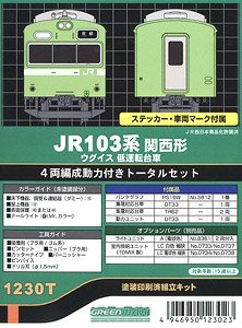 JR 103系関西形 ウグイス 低運転台車 4輛編成 動力付きトータルセット (基本・4両・塗装済みキット) (鉄道模型)