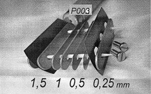 ホビーのこ用 スペーサー (0.25mm, 0.5mm, 1.0mm × 2, 1.5mm) (工具)
