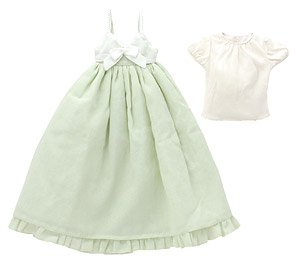 50 BlackRavenClothing 春色ワンピースセット (クリーム×グラスグリーン) (ドール)