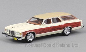 Pontiac Wagon Grand Safari 1976 White / Wood Grain (Diecast Car)