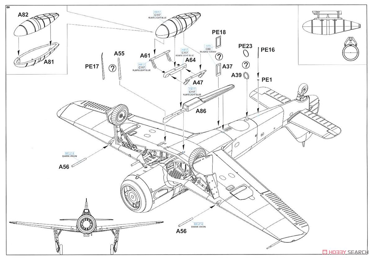 Fw190A-8/FR2 Profipack (Plastic model) 設計図6 Modal