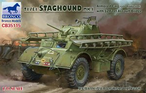 T17E1 Staghound Mk.I Armored Car (Late Production) with 12feet Assault Bridge (Plastic model)